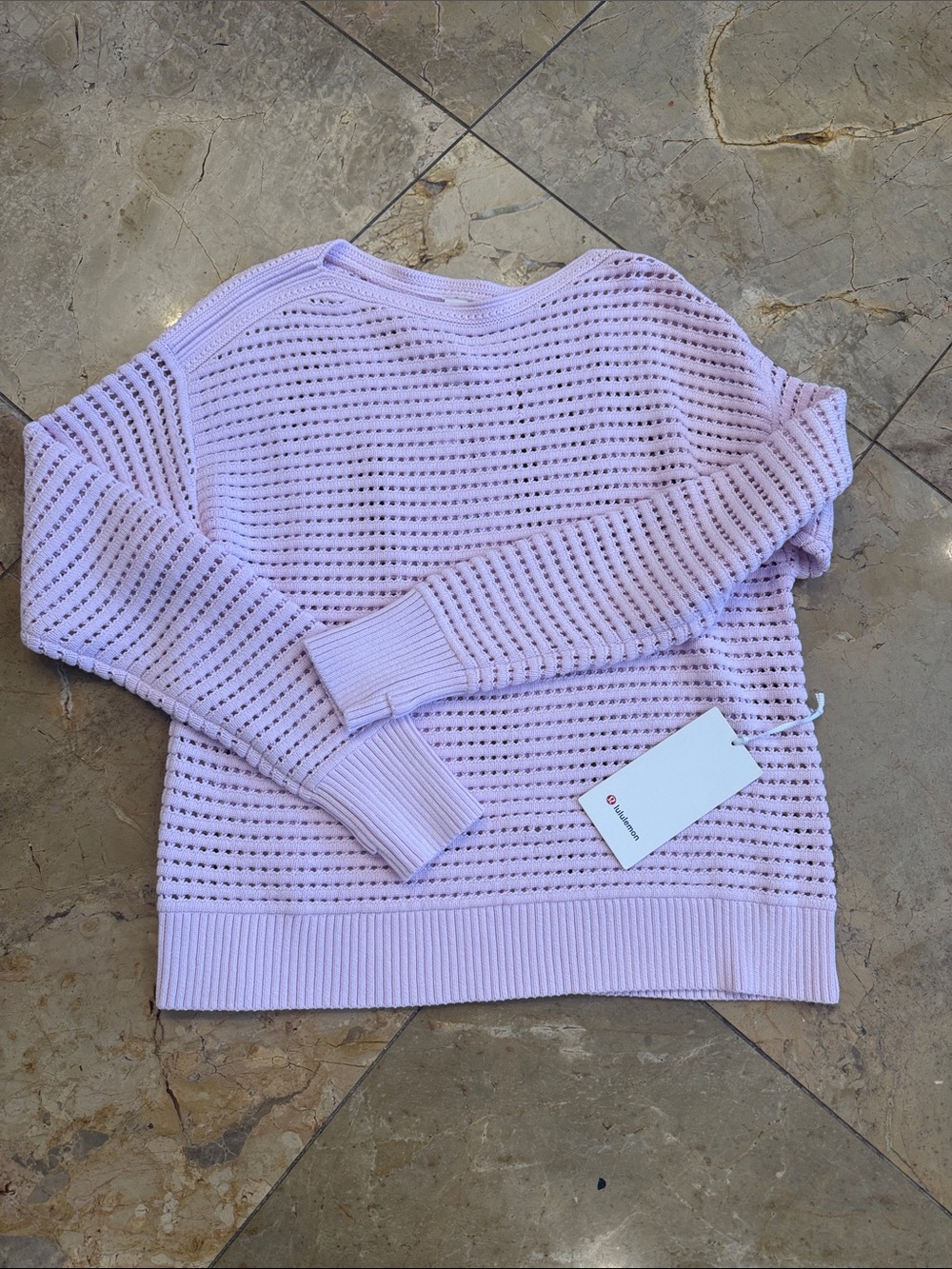 lululemon crochet mesh pullover sweater - PINK
